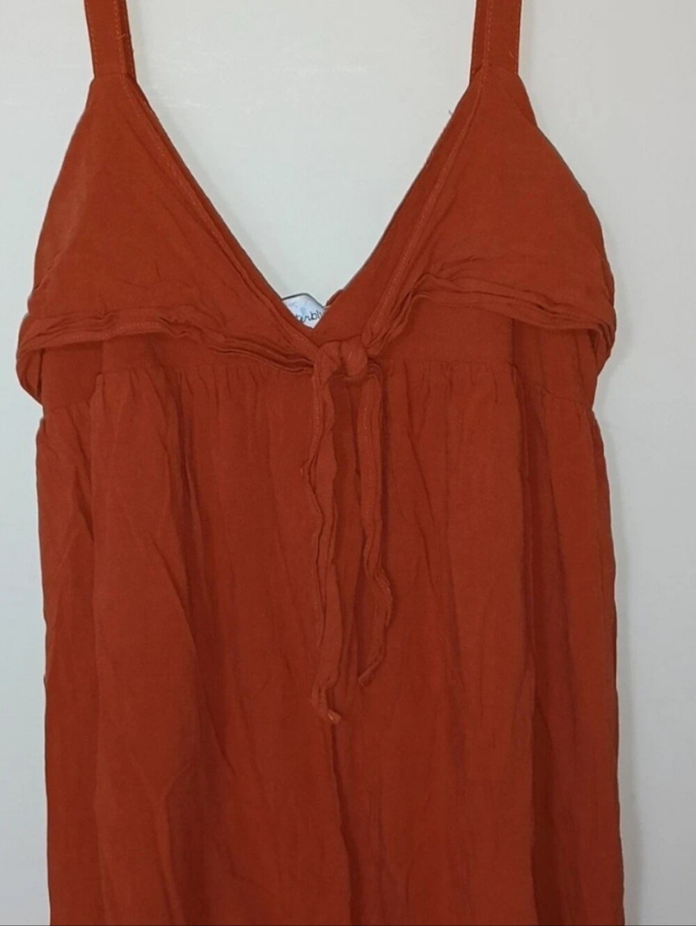 Women's Tie-Front V-Neck Camisole in Rust